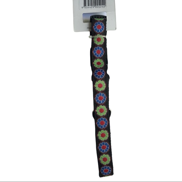 Dog Collar Flower Power M/L Black Buckle - Picture 9 of 9